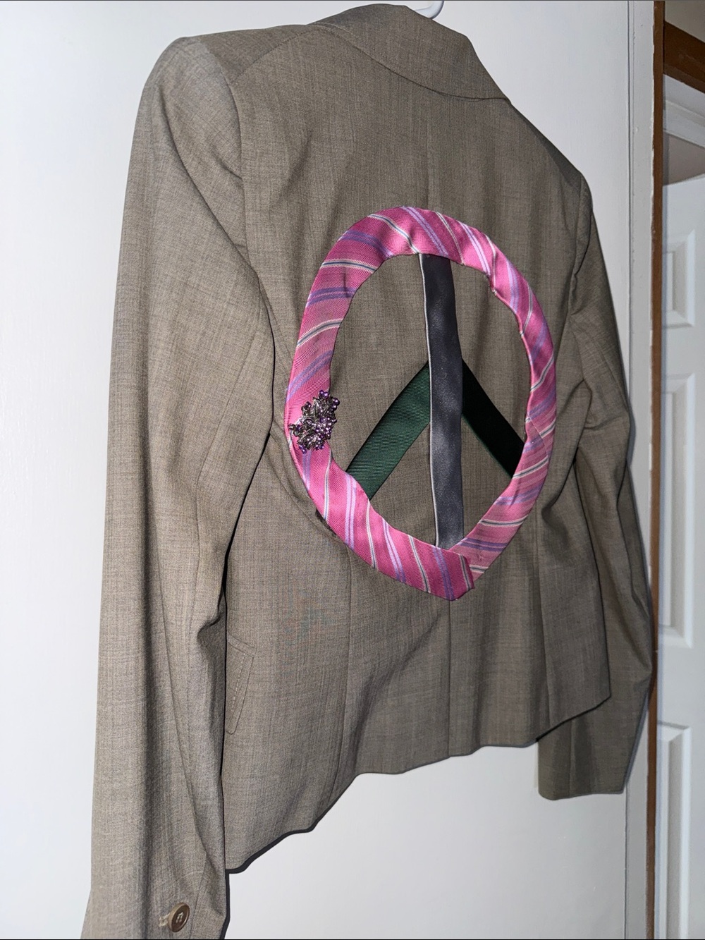 Up-cycled Theory Peace Sign Blazer  boutique handmade funky fun original